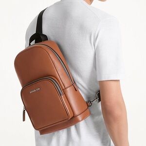 MICHAEL KORS  COOPER  Backpack Sling Pack BROWN NWT